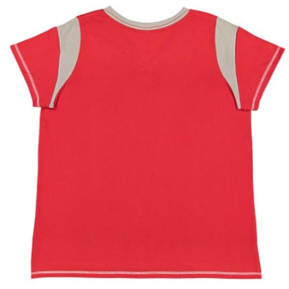 LAT Ladies Curvy Game Day Lace Up Short Sleeve Tee Size 2 - Picture 2 of 4